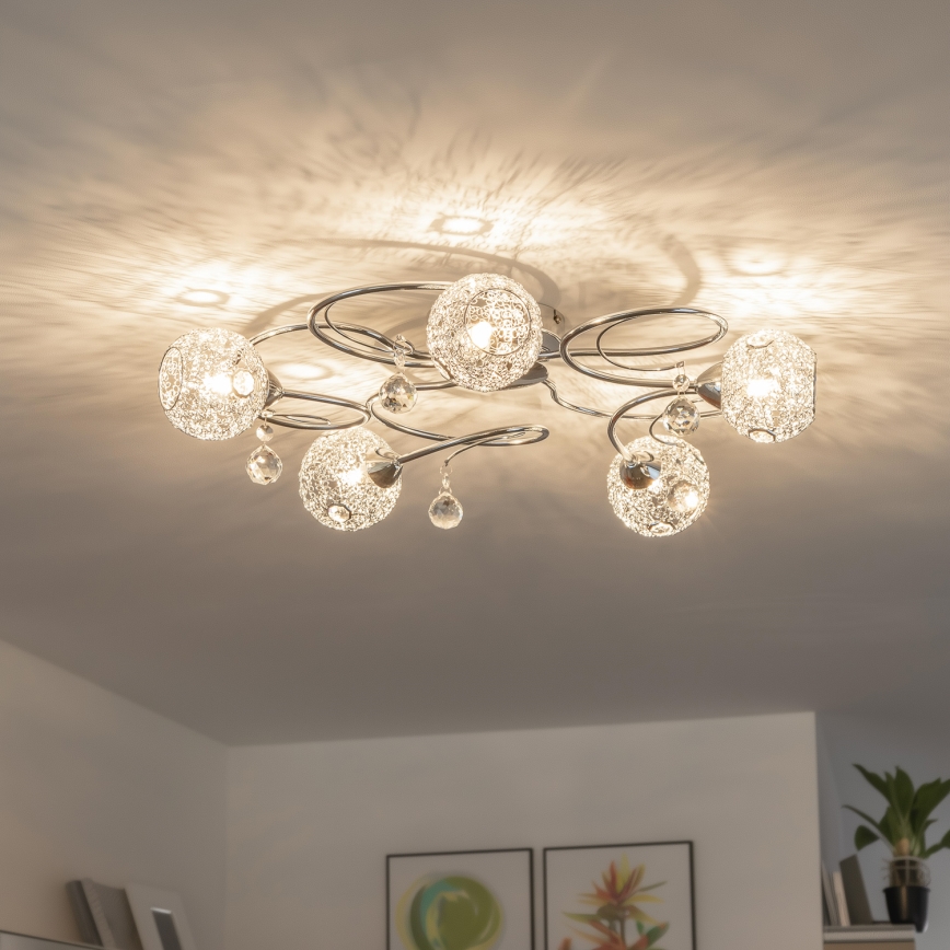 Eglo 32103 - Lampadario a plafone LED VELAGO 5xG9/33W/230V cromo lucido