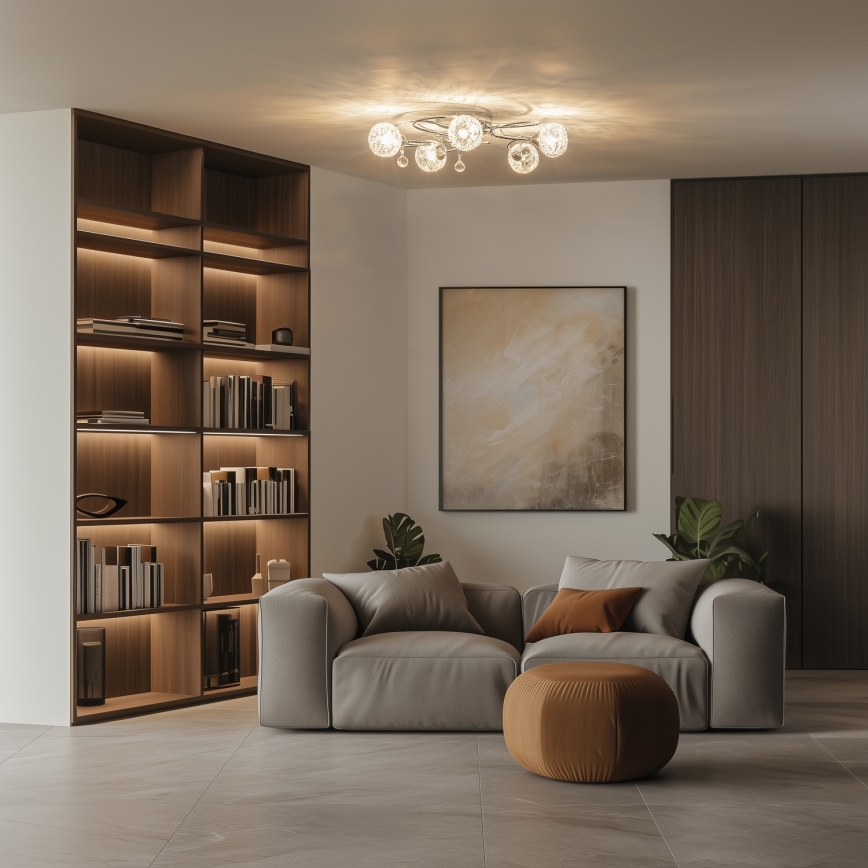 Eglo 32103 - Lampadario LED a montaggio superficiale VELAGO 5xG9/33W/230V, cromo lucido