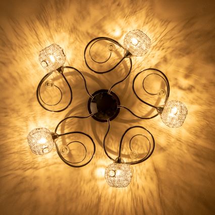 Eglo 32103 - Lampadario LED a montaggio superficiale VELAGO 5xG9/33W/230V, cromo lucido