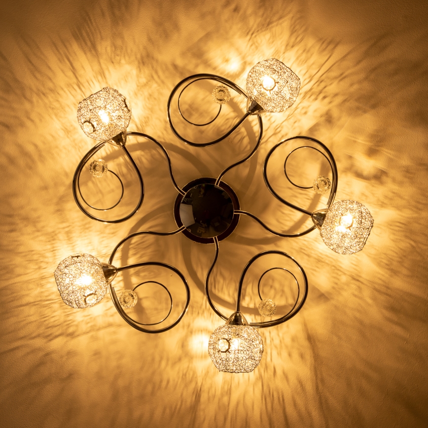 Eglo 32103 - Lampadario LED a montaggio superficiale VELAGO 5xG9/33W/230V, cromo lucido