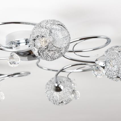 Eglo 32103 - Lampadario LED a montaggio superficiale VELAGO 5xG9/33W/230V, cromo lucido