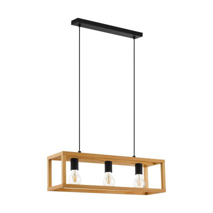 Eglo 32144 - Lampadario a sospensione con cavo BLACKCROWN 3xE27/40W/230V marrone