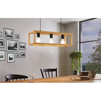 Eglo 32144 - Lampadario a sospensione con cavo BLACKCROWN 3xE27/40W/230V marrone