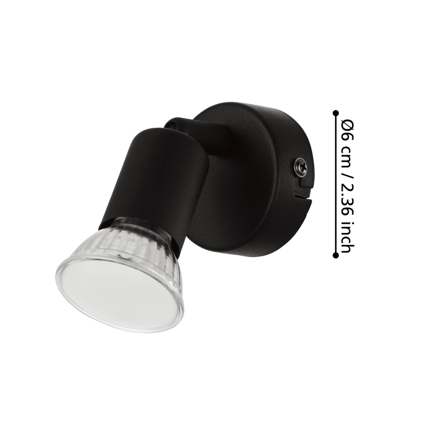 Eglo - Luce Spot da parete a LED 1xGU10/2,8W/230V 3000K nero