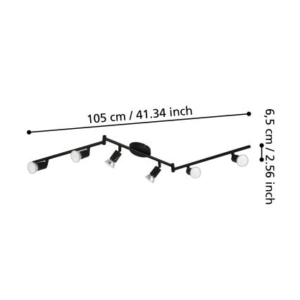 Eglo - Faretto LED 6xGU10/2,8W/230V 3000K nero