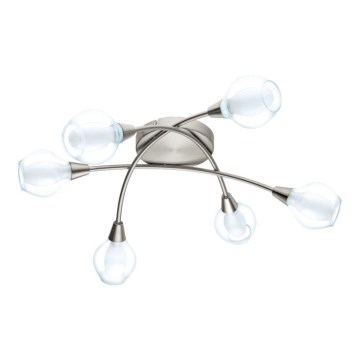 Eglo 32595 - Lampadario da soffitto a montaggio superficiale ARNADO 6xG9/33W/230V, finitura cromo satinato