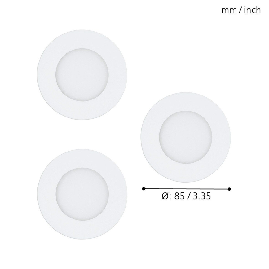 Eglo - Set da 3 faretti da incasso LED RGB dimmerabili FUEVA-C LED/3W/230V Ø 8,5 cm
