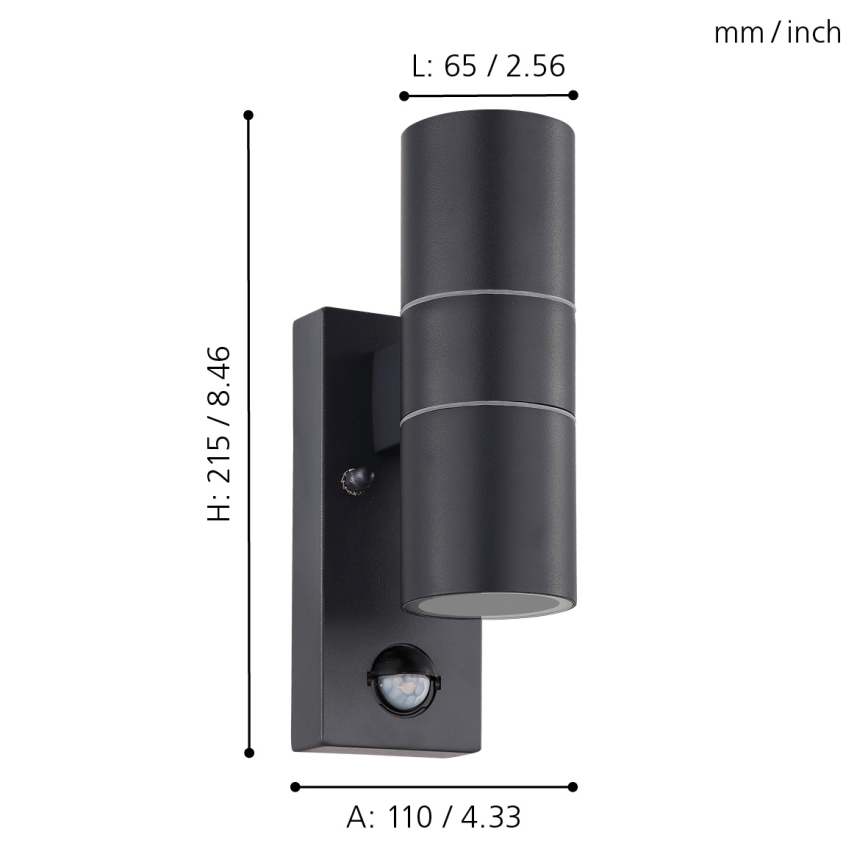 Eglo - LED Applique da esterno con sensore 2xGU10/3W/230V IP44