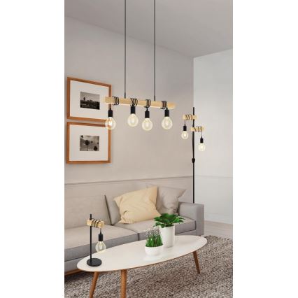 Eglo - Lampadario a sospensione con filo 4xE27/60W/230V