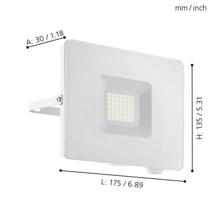 Eglo - Riflettore LED LED/30W/230V