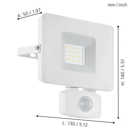 Eglo - Proiettore di luce a LED con sensore LED/20W/230V