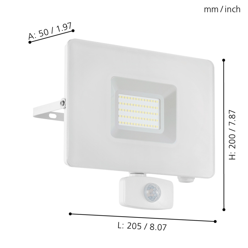 Eglo - Proiettore di luce a LED con sensore LED/50W/230V