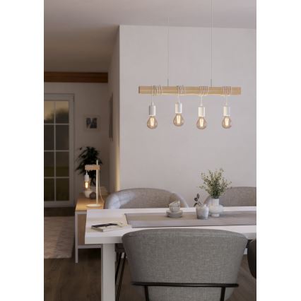 Eglo - Lampadario a sospensione con filo TOWNSHEND 4xE27/60W/230V