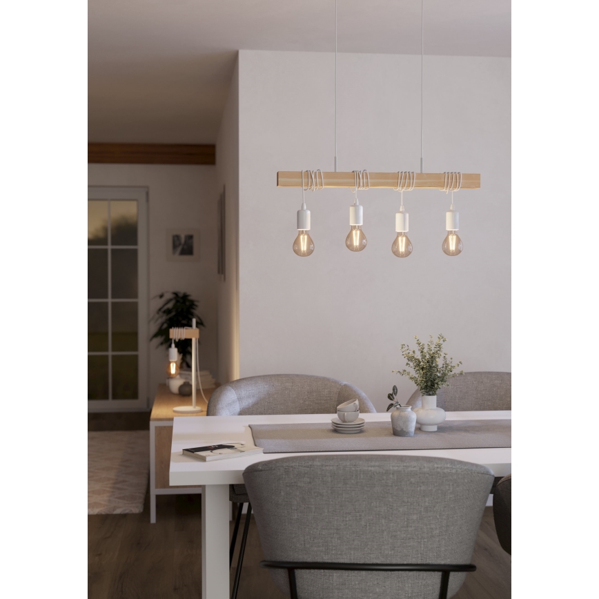 Eglo - Lampadario a sospensione con filo TOWNSHEND 4xE27/60W/230V