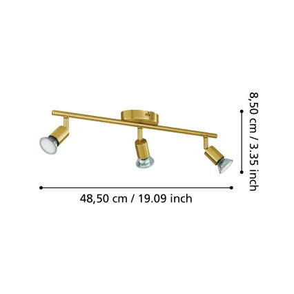 Eglo - Faretto LED 3xGU10/2,8W/230V 3000K oro