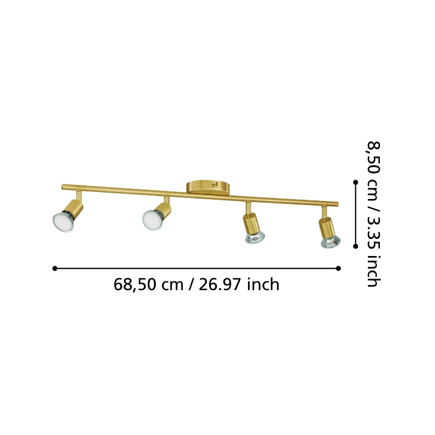 Eglo - Faretto LED 4xGU10/2,8W/230V 3000K oro