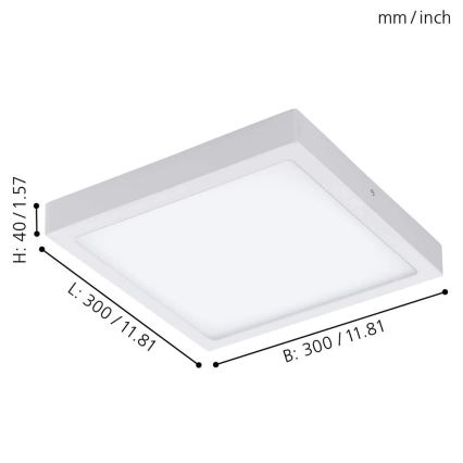 Eglo 33209 - Plafoniera dimmerabile LED RGBW FUEVA-C LED/21W/230V 2700-6500K 30x30 cm bianca