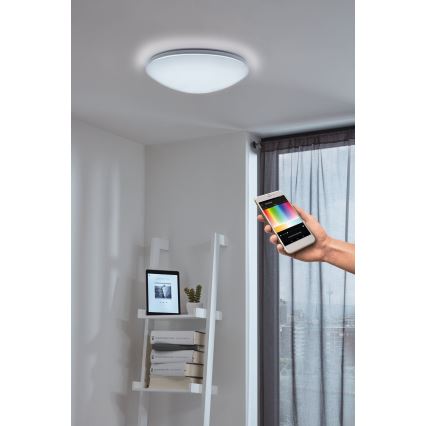 Eglo 33219 - Plafoniera da soffitto LED RGBW dimmerabile GIRON-C LED/17W/230V Ø 30 cm bianca