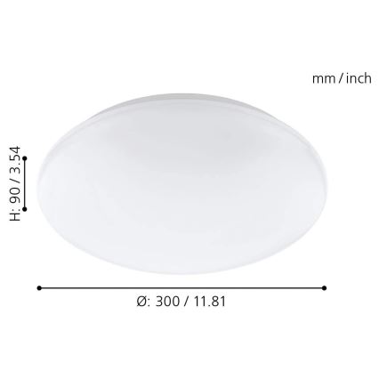 Eglo 33219 - Plafoniera da soffitto LED RGBW dimmerabile GIRON-C LED/17W/230V Ø 30 cm bianca