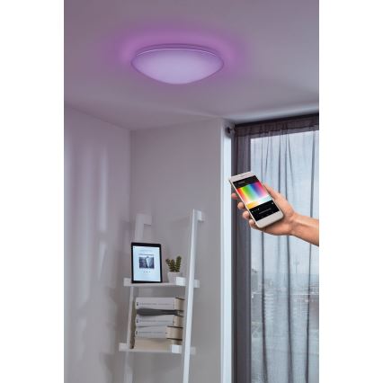 Eglo 33219 - Plafoniera LED RGBW dimmerabile GIRON-C LED/17W/230V Ø 30 cm bianca