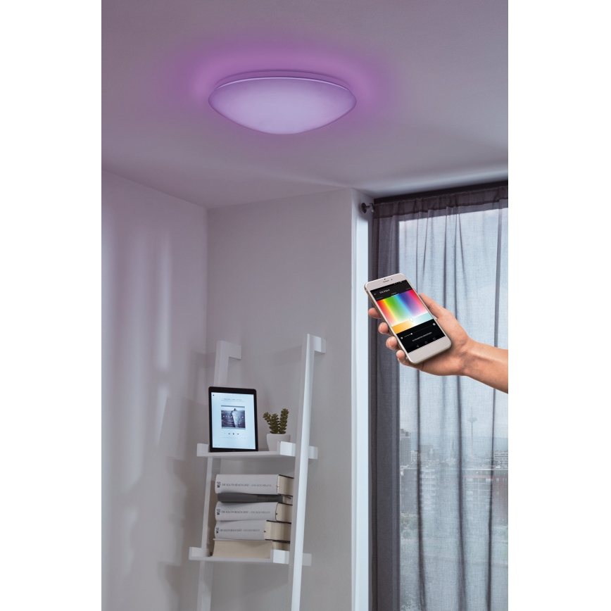 Eglo 33219 - Plafoniera LED RGBW dimmerabile GIRON-C LED/17W/230V Ø 30 cm bianca