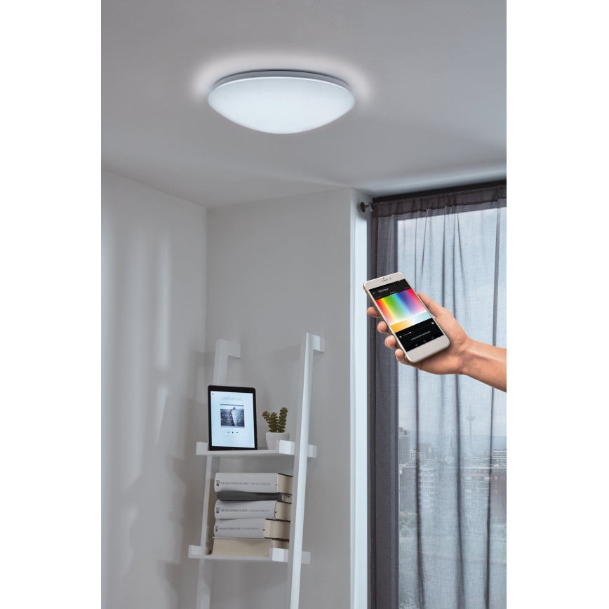 Eglo 33219 - Plafoniera LED RGBW dimmerabile GIRON-C LED/17W/230V Ø 30 cm bianca