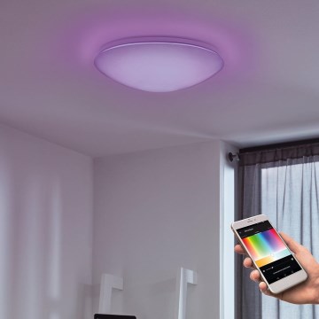 Eglo 33219 - Plafoniera LED RGBW dimmerabile GIRON-C LED/17W/230V Ø 30 cm bianca