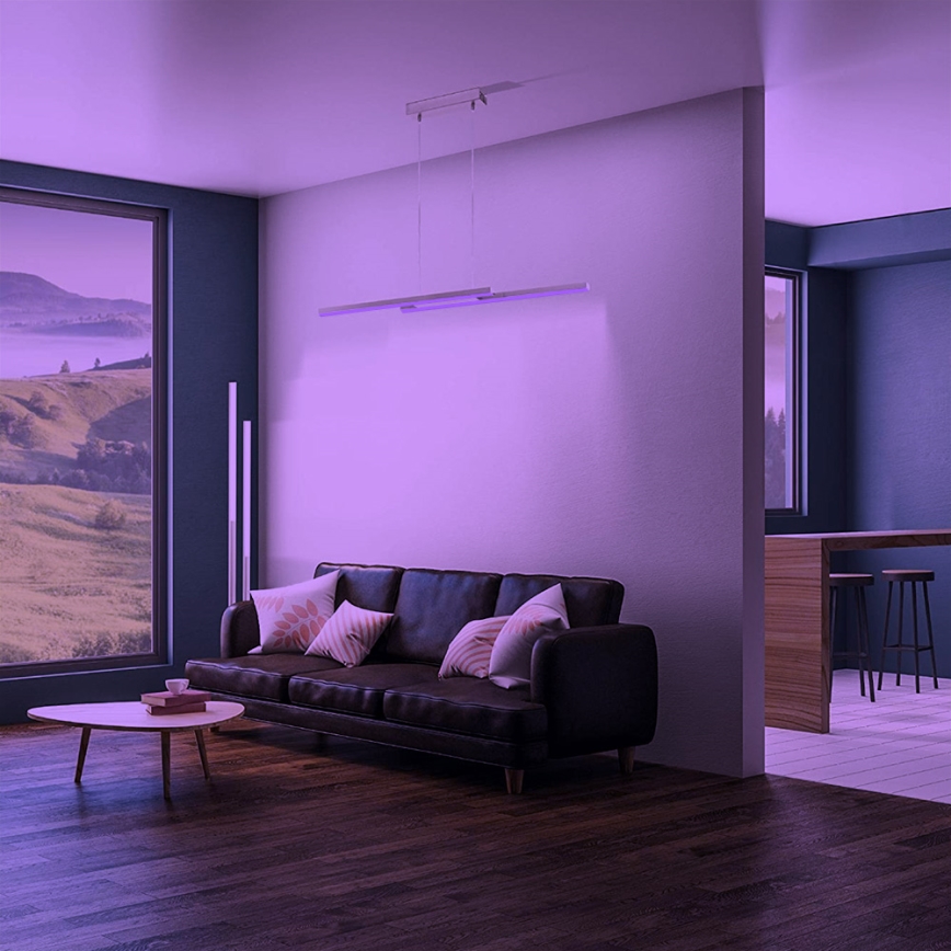 Eglo 33232 - Lampadario LED RGBW dimmerabile a sospensione su cavo FRAIOLI-C 2xLED/17W/230V cromo opaco