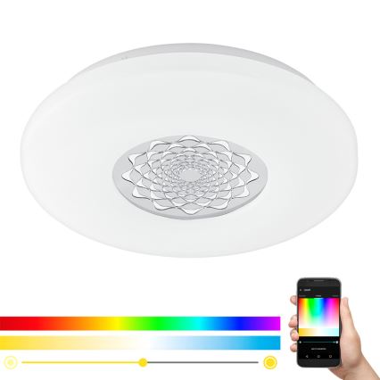 Eglo 33248 - Plafoniera dimmerabile LED RGBW CAPASSO-C LED/17W/230V 2700-6500K Ø 34 cm