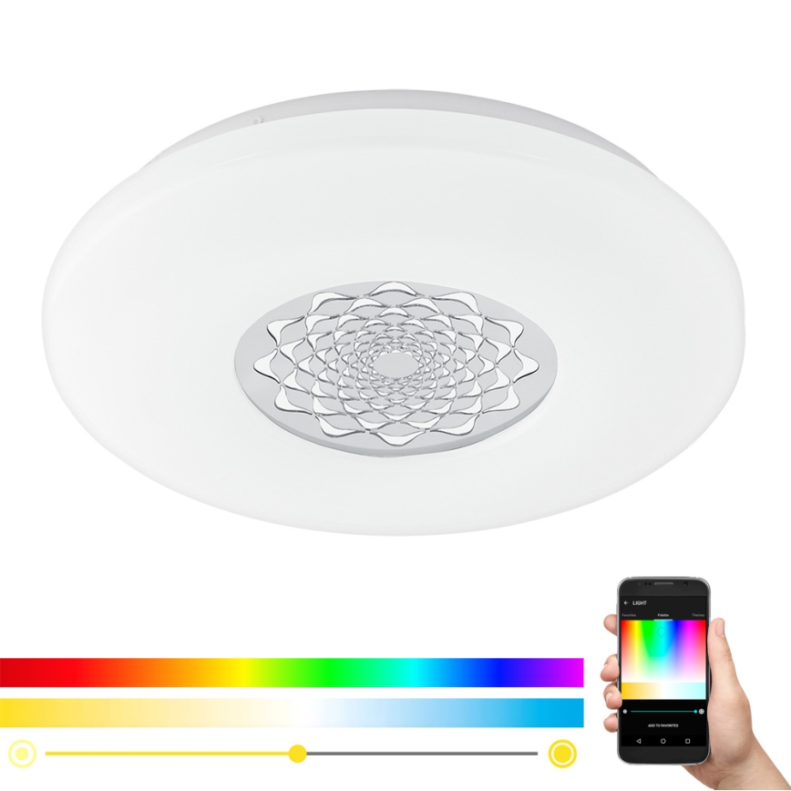 Eglo 33248 - Plafoniera dimmerabile LED RGBW CAPASSO-C LED/17W/230V 2700-6500K Ø 34 cm