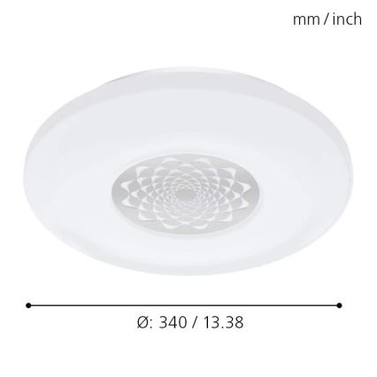 Eglo 33248 - Plafoniera dimmerabile LED RGBW CAPASSO-C LED/17W/230V 2700-6500K Ø 34 cm