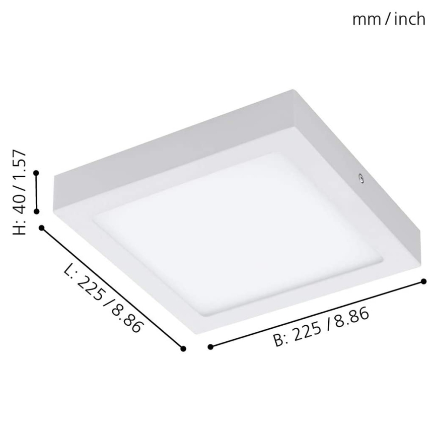 Eglo 33316 - Plafoniera LED RGBW dimmerabile FUEVA-C LED/15,6W/230V 2700-6500K 22,5x22,5 cm bianco