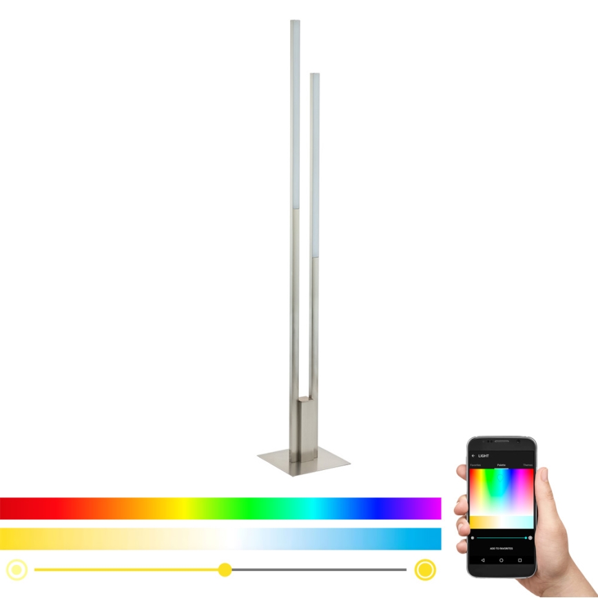 Eglo 33323 - LED RGBW Lampada da terra con dimmer FRAIOLI-C 2xLED/17W/230V 2700-6500K cromo opaco