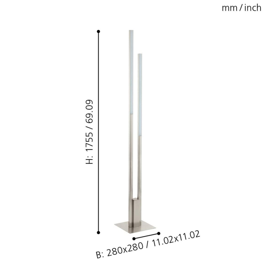 Eglo 33323 - LED RGBW Lampada da terra con dimmer FRAIOLI-C 2xLED/17W/230V 2700-6500K cromo opaco