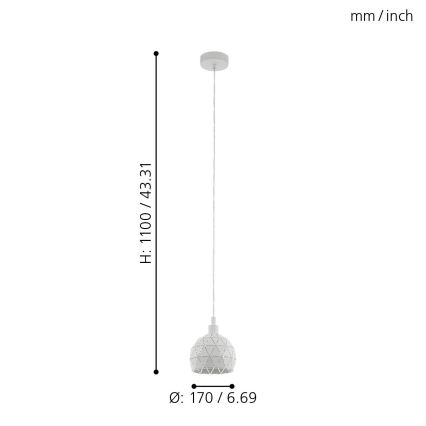 Eglo - Lampadario a sospensione con filo 1xE14/40W/230V