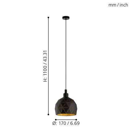 Eglo - Lampadario a sospensione con filo 1xE14/40W/230V