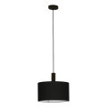 Eglo 33354 - Lampadario a sospensione su cavo AMANI 1xE27/60W/230V Ø 38 cm nero