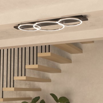 Eglo 33488 - Plafoniera LED BOYAL 2xLED/12W/230V + LED/12W nera