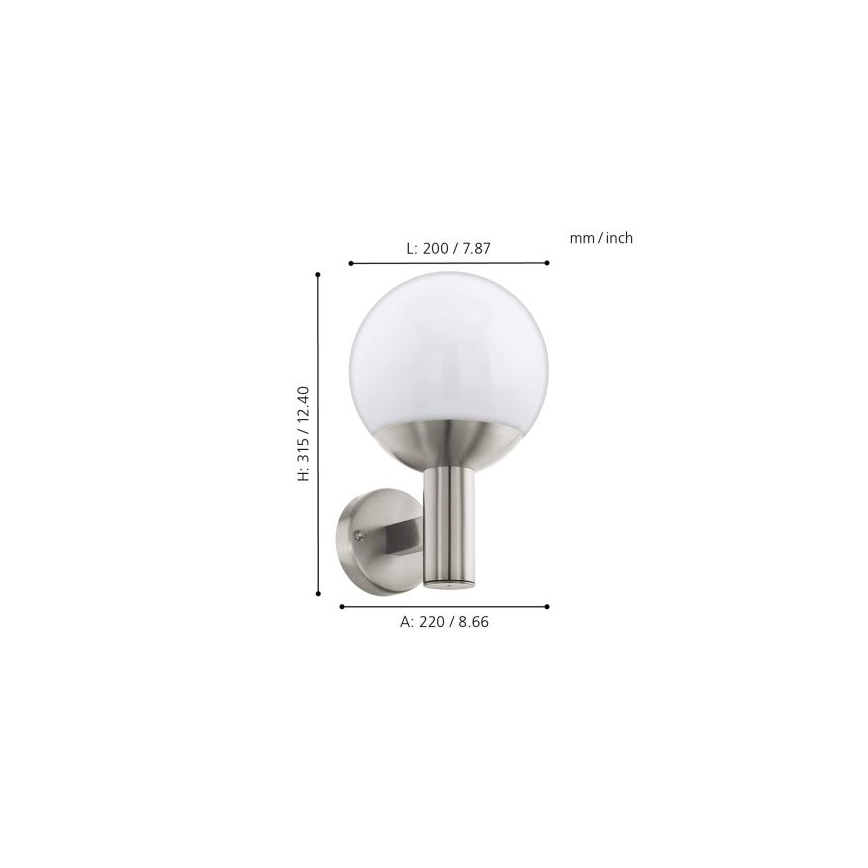 Eglo 33564 - Lampada da parete LED per esterni NISIA-C LED/9W/230V IP44