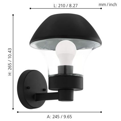 Eglo 33567 - Applique LED dimmerabile da esterno VERLUCCA-C 1xE27/9W/230V IP44