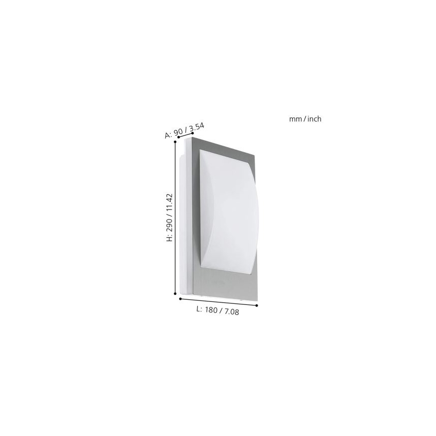 Eglo 33569 - Applique LED da esterno VERRES-C 1xE27/9W/230V IP44 cromo opaco
