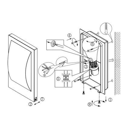 Eglo 33569 - Applique LED da esterno VERRES-C 1xE27/9W/230V IP44 cromo opaco