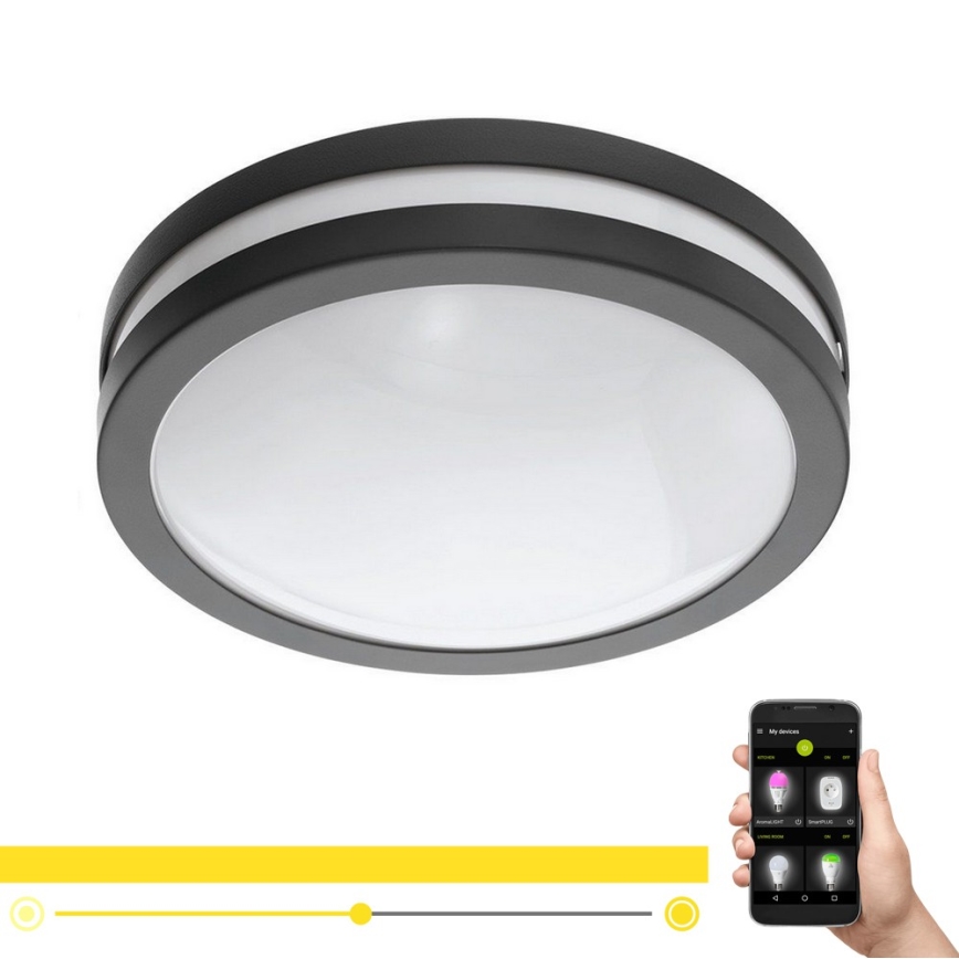 Eglo 33571 - Plafoniera LED dimmerabile per bagno LOCANA-C LED/14W/230V IP44 antracite