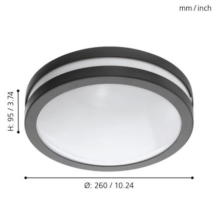 Eglo 33571 - Lampada LED dimmerabile da bagno LOCANA-C LED/14W/230V IP44 nero