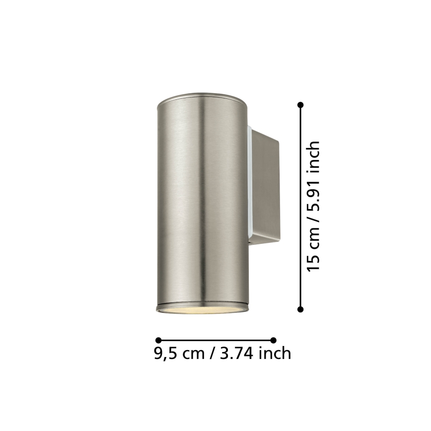 Eglo 33581 - LED RGBW Applique da esterno dimmerabile RIGA 1xGU10/5W/230V 2700-6500K IP44 cromo opaco