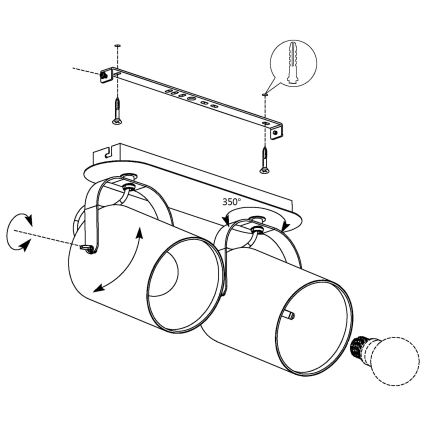 Eglo - Luce Spot 2xE27/10W/230V