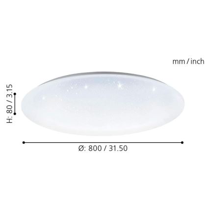 Eglo 33669 - Plafoniera dimmerabile RGBW TOTARI-C LED/43W/230V 2700-6500K bianco + telecomando