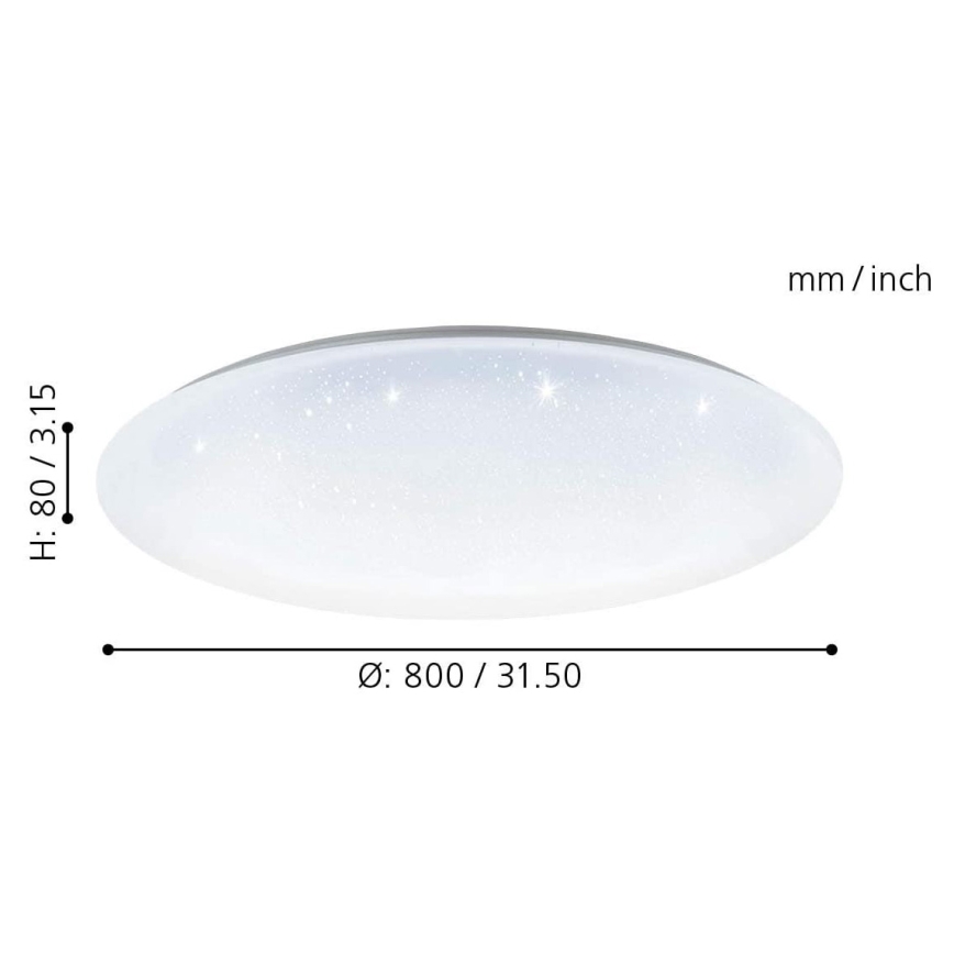 Eglo 33669 - Plafoniera dimmerabile RGBW TOTARI-C LED/43W/230V 2700-6500K bianco + telecomando