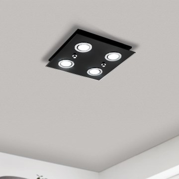 Eglo 33804 - Plafoniera LED GRATTINO 4xGU10/2,8W/230V 3000K nero