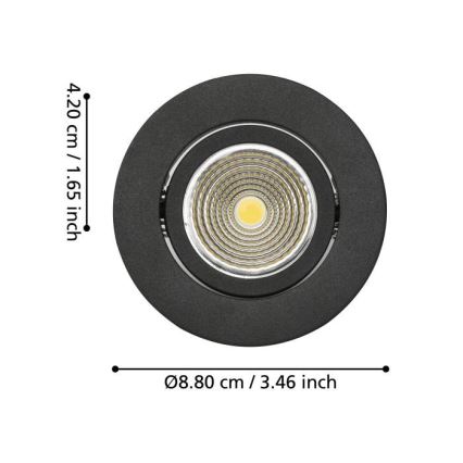 Eglo - Lampada da incasso LED dimmerabile/6W/230V nero